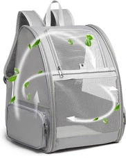 Cat Bubble Backpack Carrier - Breathable Travel Carrier for Cats and Dogs (GRAY)