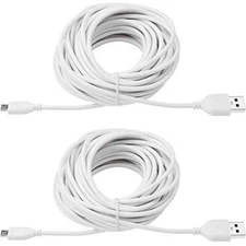 2 Pack 25ft USB to Micro USB Extension Power Cable, Durable PVC jacket protects