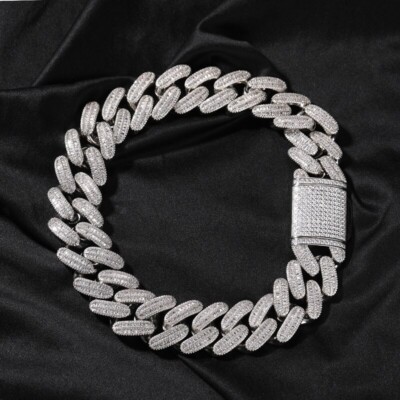 26MM Ice Out Hip Hop Rapper Cuban Link Chain Necklace Real Gold
