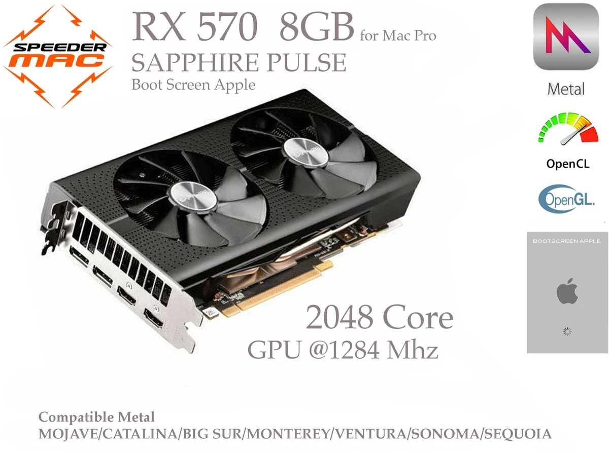 Carte Graphique AMD Radeon RX 570 8Go Gigabyte Pour Mac Pro 4.1/5.1 - Bootscreen Apple