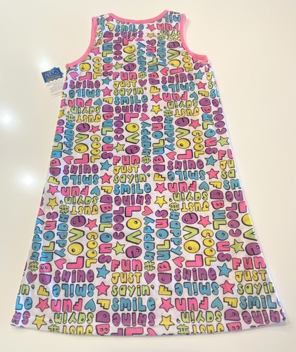 Kids Tank Top Dress Tee Shirt Dress Love, Smile, Cool, Bright Happy Graphic NWT - Picture 5 of 7