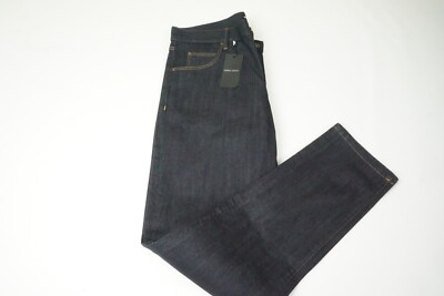 Giorgio Armani Black Label Tapered Fit Mod Cotton Blend 5 Pocket Jeans 32 NEW