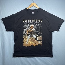 Garth Brooks World Tour 2014 Double Sided Black Hanes T-shirt Men's XL
