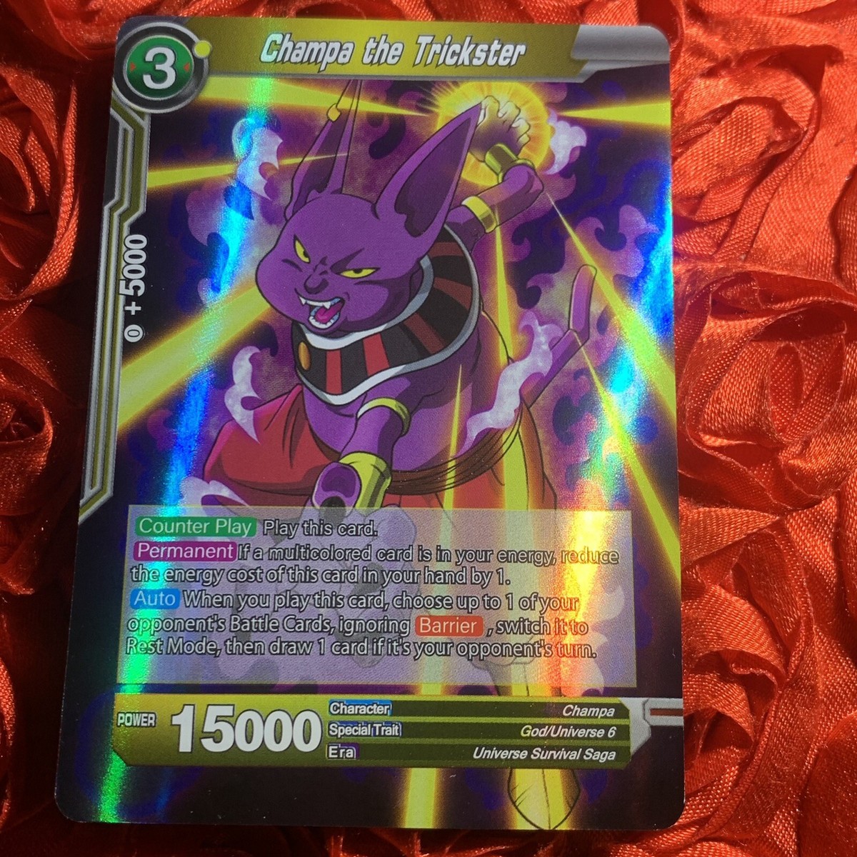 Champa DRAGON BALL Z Super Game Goddess Anime Girl ACG Holo Card