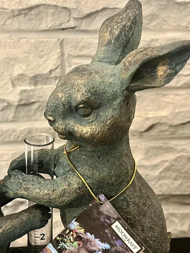 Moonrays~Bunny Solar Powered White LED Light, Rain Gauge Garden Accent Dusk/Dawn - Image 2 of 4