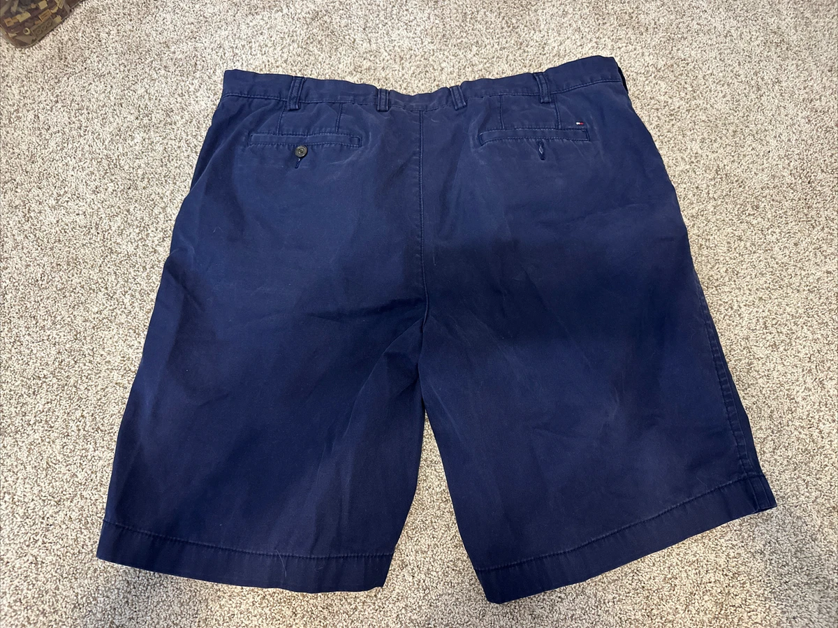 Tommy Hilfiger Men s Chino Navy Blue Shorts Size 40 Flat Front