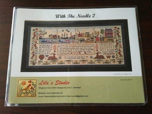 WITH THE NEEDLE 2 CROSS STITCH SAMPLER CHART LILA'S STUDIO - Picture 1 of 5