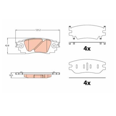 TRW GDB4042 Kit Pastiglie Freno A Disco Con Sensore Usura Per Cadillac, Chevrolet, Oldsmobile