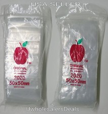 200 2"x2" Zip Bags Poly Clear 2 MIL Poly Reclosable Bag Baggies 2020