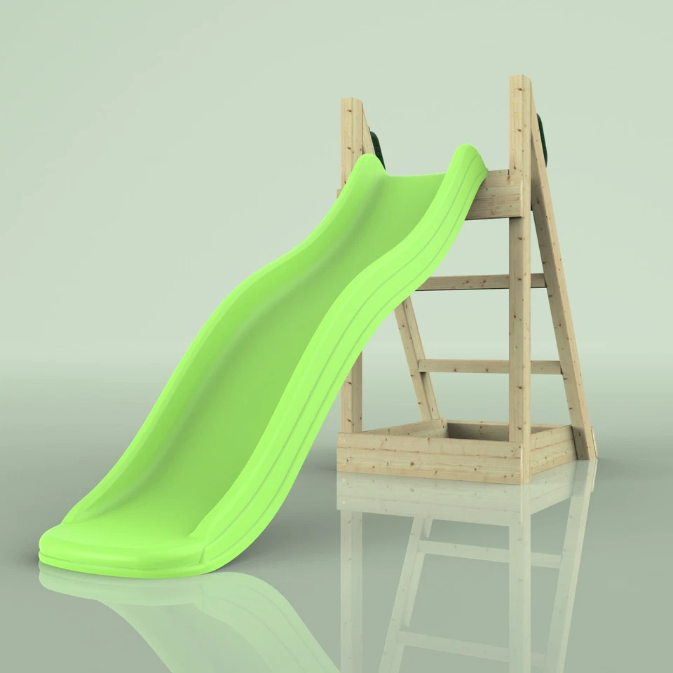 Rebo Rutsche Rutschturm mit 175 cm Wellenrutsche aus Holz