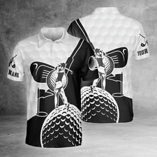 Golf Custom Name Men Golf Clubs Golf 3D All Over Print Polo Shirt Size S-5XL