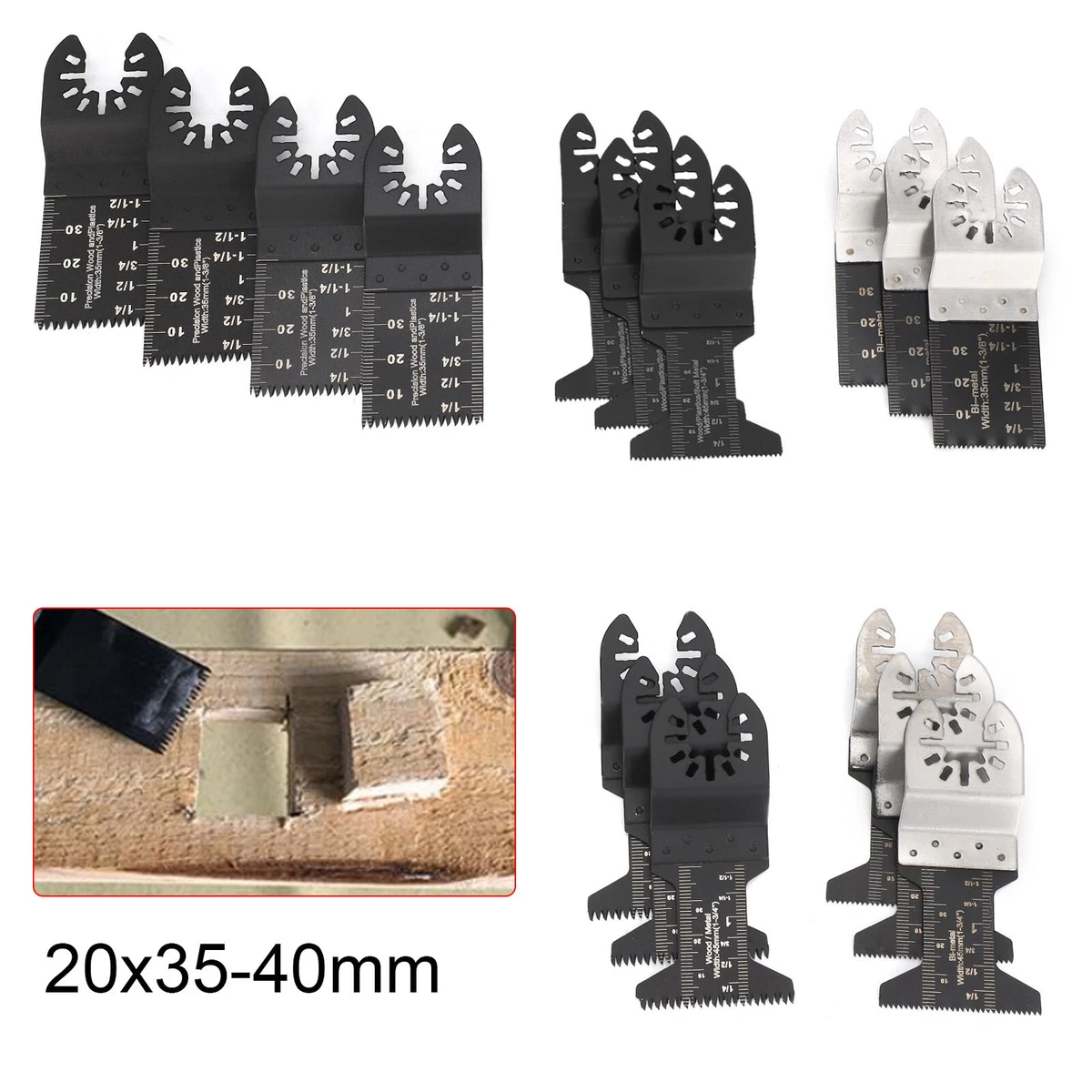 20pc Oscillating Multi Tool Saw Blades Set Carbide Blade Metal For