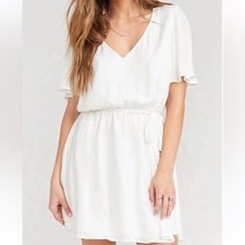 Show Me Your MuMu Anastasia White Polka Dot  V-neck Short Sleeve Dress Size XL