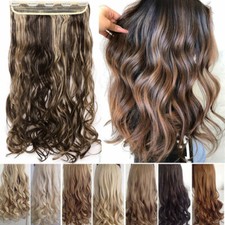 One Piece THICK 100 Real Natural Clip in as Human Hair Extensions Full Head HYT
