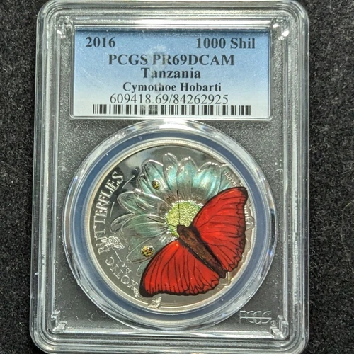 2016 Butterfly 1000 Shil PCGS PR69DCAM Tanzania Cymothoe Hobarti 84262925