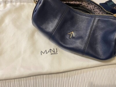 MANU ATELIER Cylinder Shoulder Bag Navy Blue