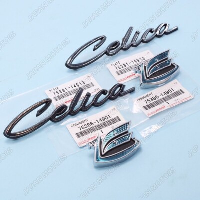 Genuine OEM Toyota Celica 1971-1975 Inscribed Side Emblems Celica & Dragons Set