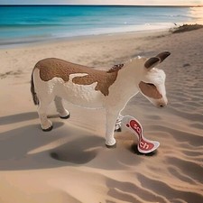 LOTE DE 2Schleich 13961 burro manchado americano realista blanco
