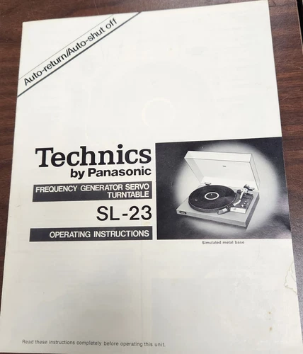 Technics SL-23 Frequency Generator Servo Turntable Operating Instructions