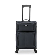 U.S. Traveler Anzio 22" Softside Expandable Spinner Luggage Carry On Dark Grey
