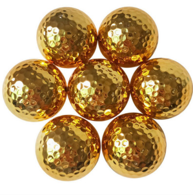 1pcs 42.8mm Outdoor Sport Golf Training Practice Ball Golden Elastic Golf Balls