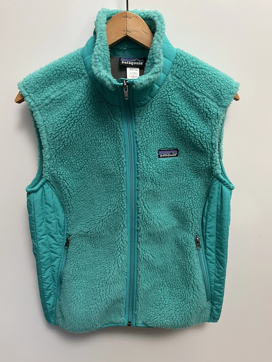 Patagonia Retro-X Sherpa Fleece Vest Women's Size L Aqua | eBay