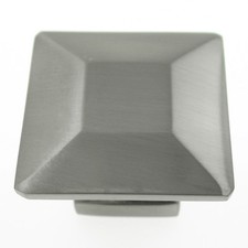 1 1/4" Inch Square Brushed Satin Nickel Kitchen Cabinet Knob Pull Handles Vanity