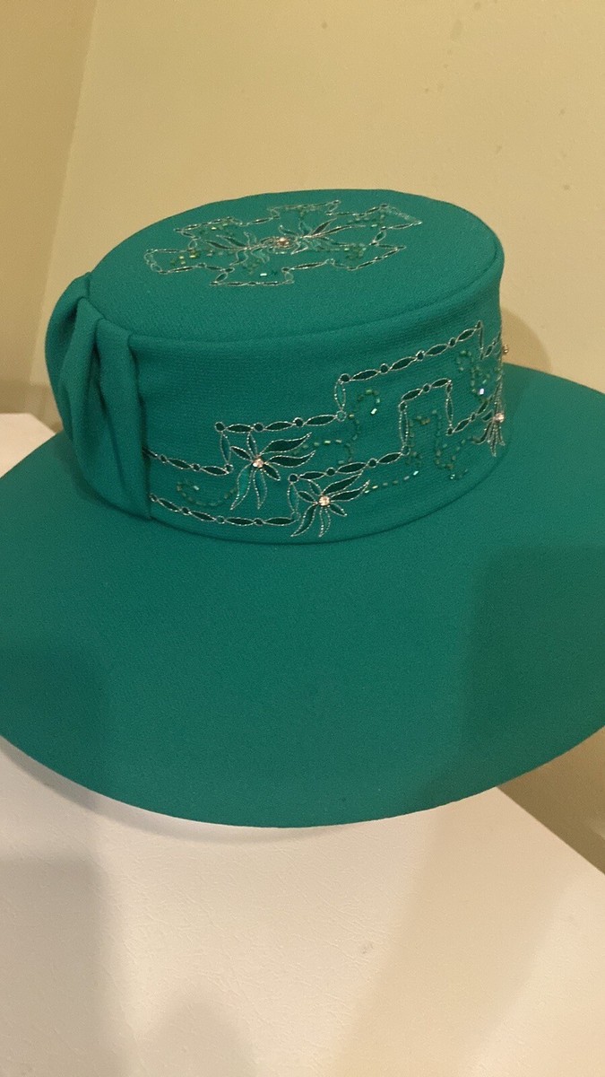 NWOT Lovely Emerald Church Dress Hat By Fifth Sunday | eBay display picture 2