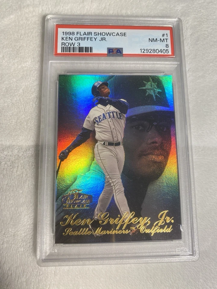 1998 Flair Showcase Row 3 #1 Ken Griffey Jr. Graded PSA 8 NM-MT Hall Of Fame - Image 2 of 3