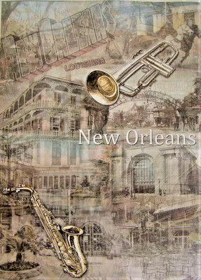 Reispapier für Decoupage Sammelalbum Basteln Stadt alte Gebäude New Orleans 538