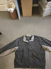 MENS FOOTJOY DRYJOYS BLACK/WHITE FULL ZIP LINED GOLF JACKET SIZE XL