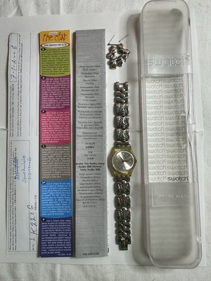 Swatch Uhr Damen Wing Touch AG2002 Boxed Stahlband Butterfly s PORTOFREI