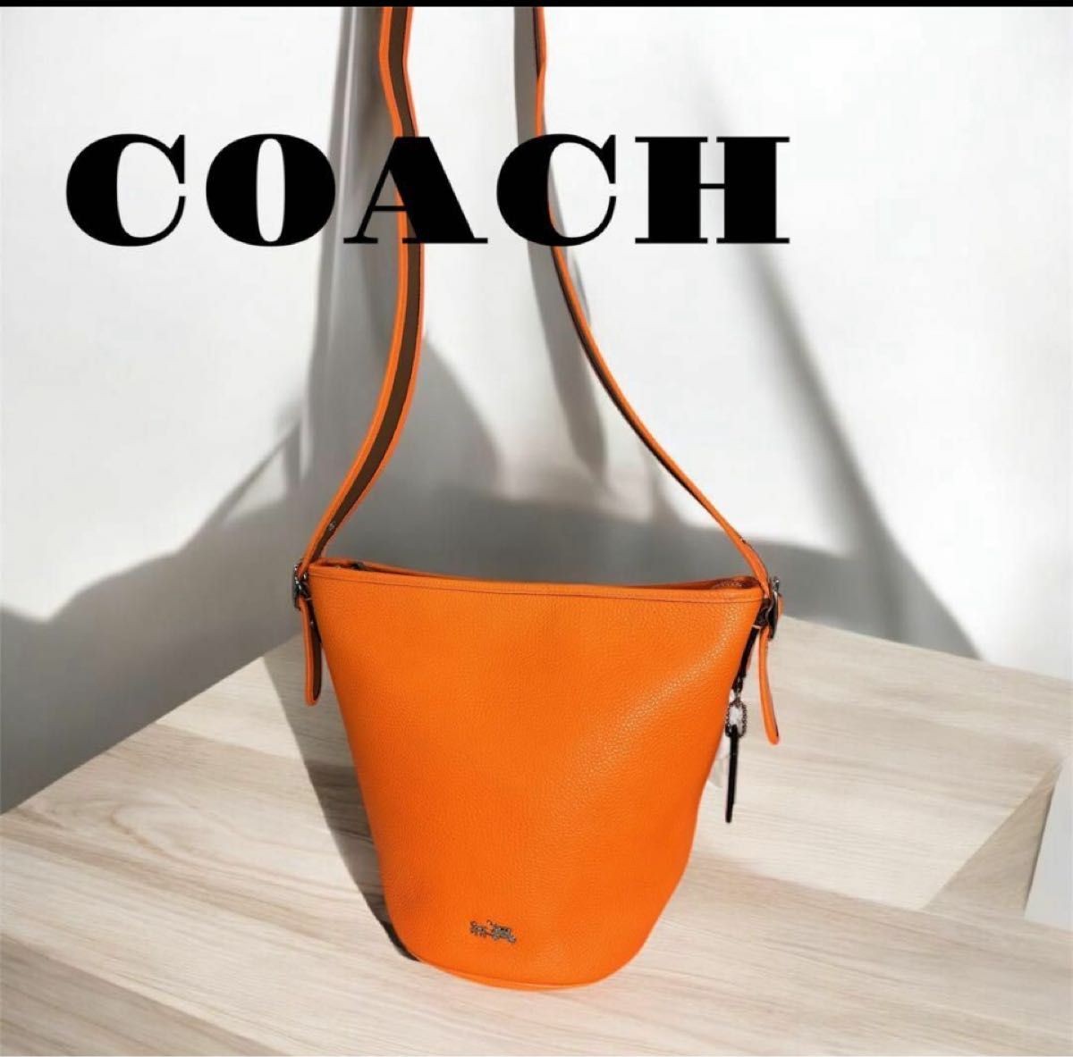 COACH Orange Leather Diagonal Shoulder Bag Extreme Beauty