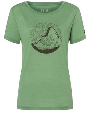 Super.Natural - W Mountain Mandala Tee loden frost S Damen Merino Funktionsshirt