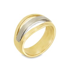 Geteilter Bandring 9 kt mehrfarbig Gold - Gr�...