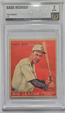 1933 GOUDEY #5 BABE HERMAN GOLDEN GRADING 2 GOOD