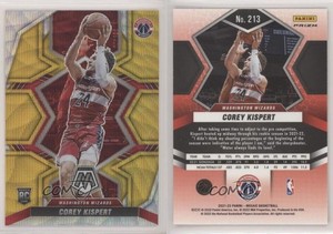2021-22 Panini Mosaic Rookies Gold Wave Prizm Corey Kispert #213 Rookie RC