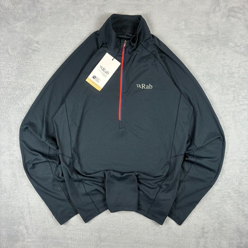 Rab, Vintage Rab 'Pulse LS' Grey Ebony Sz Medium 1/4 Quarter Zip Pullover Sweatshirt