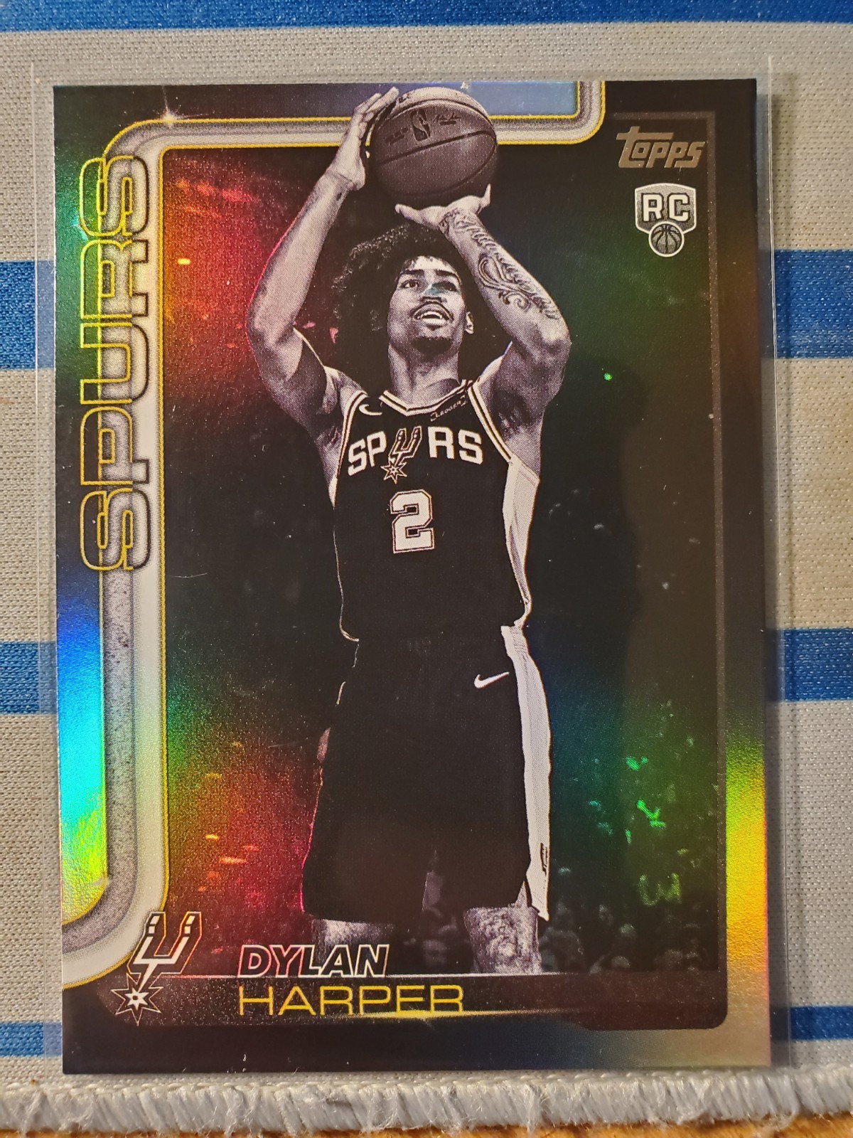 DYLAN HARPER RARE 2025-26 Topps Blackout Black Friday Target RC #202 Spurs SP