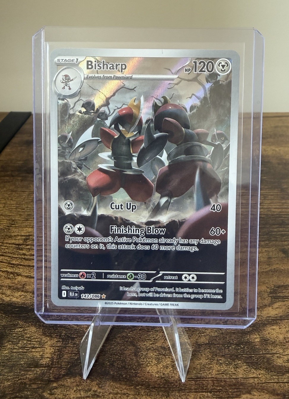 bisharp pokemon card value Pokemon TCG Bisharp SVP 112 Battle Academy 2024 Stamp Black Star Promo this attack does 90 more damage Bisharp (bw9-74) - PokemonCard