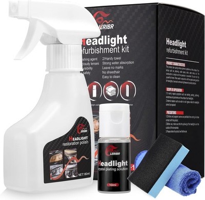 Headlight refurbishing Agent, New Automotive Headlight Restoration Kit,Oxidized