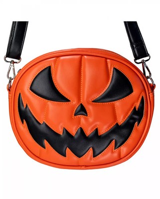 Orange-Schwarze Jack O'Lantern Kürbis Handtasche