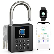 Heavy Duty Padlock with Key, Fingerprint Biometric Combo Lock with Bluetooth ...