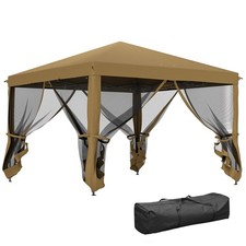 Gazebo Pop Up 3 x 3 m, 420D Tenda da Giardino Tettoia con Rete Rimovibile Parete Laterale