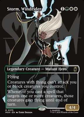 MTG Marvel Super Heroes BORDERLESS LOGO R Storm, Windrider #0375