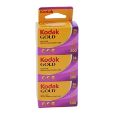 Kodak GOLD 200 Color Negative Film (35mm Roll Film, 36 Exposures) - 3 Pack