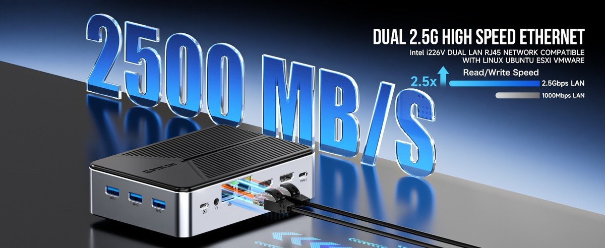 GMKtec G9 Mini PC NAS Intel N150 Dual Boot System 12GB DDR5 64GB