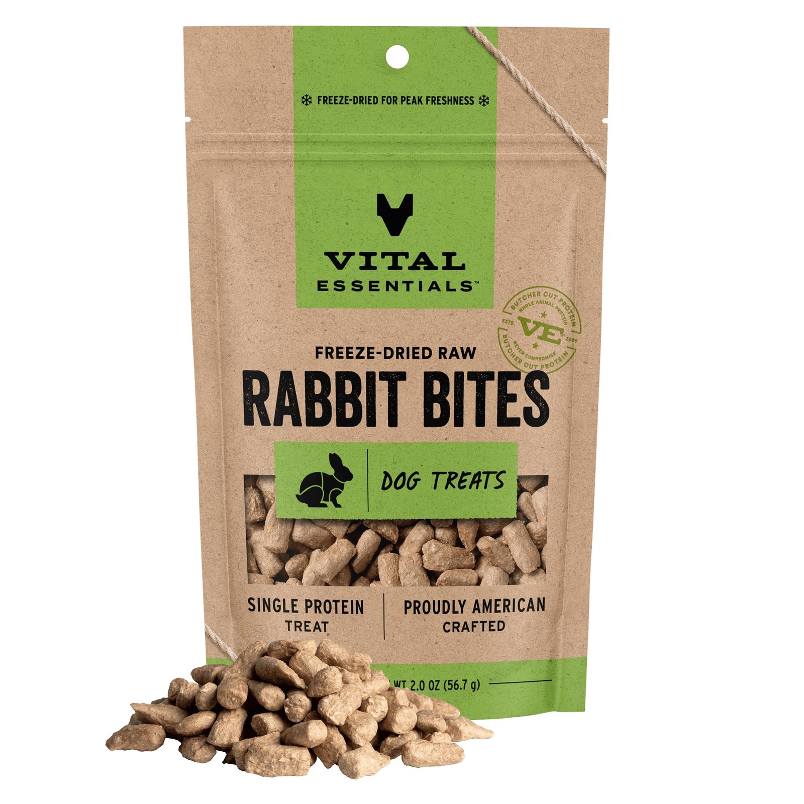 Freeze Dried Dog Treats | Rabbit Bites, Single Protein | Premium Quality | Gr...