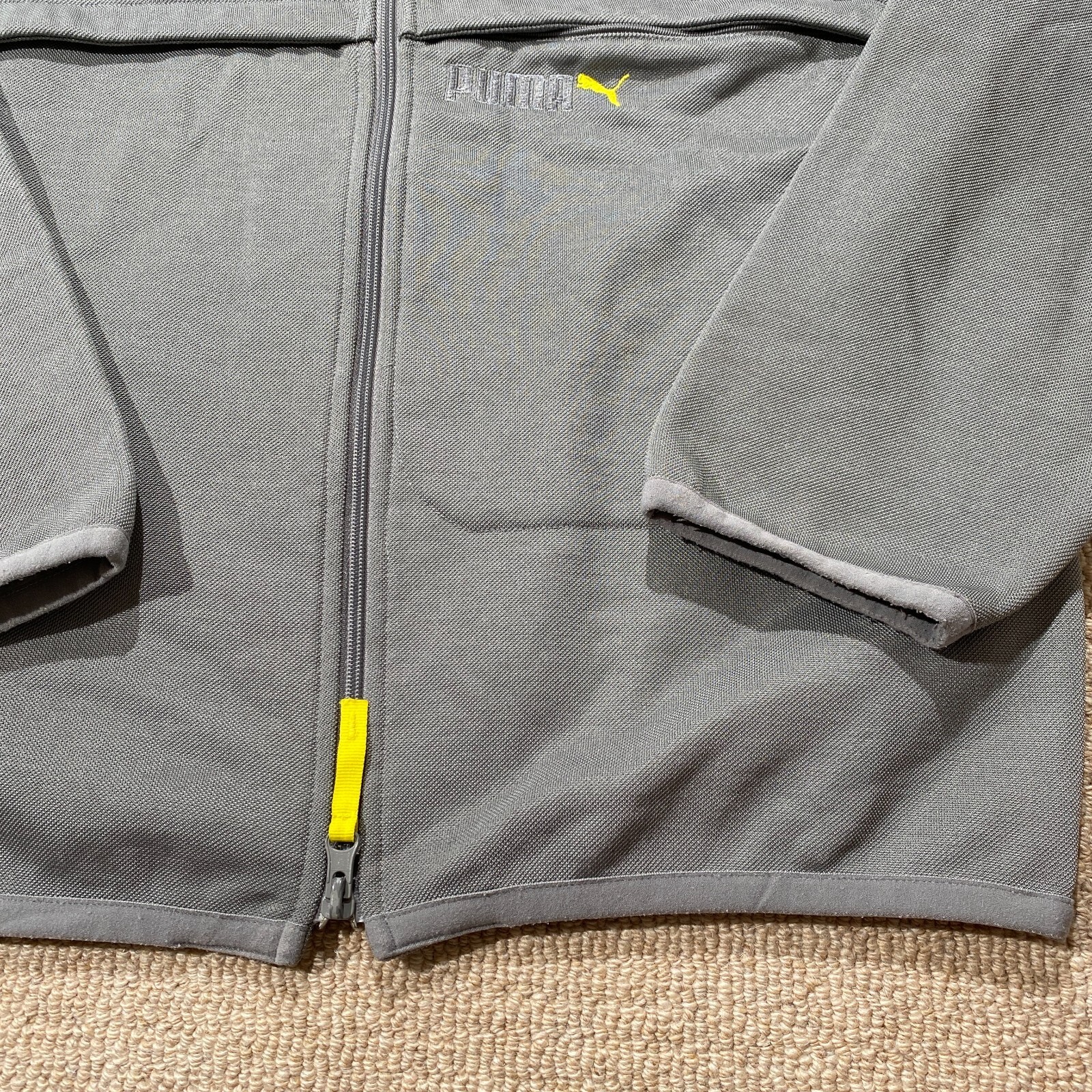 VINTAGE Puma Tracksuit Top Mens Small Loose Fit Grey Mesh Track Jacket 90s thumbnail 3