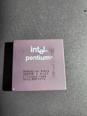 Intel Pentium 166 MHZ CPU Vintage A80502166 1993 Ceramic SY016 SY017 P166
